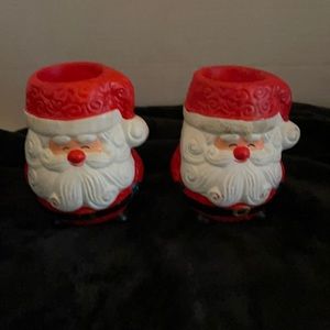 RARE FIND!! Two vintage Santa holders.